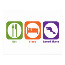 Eat Sleep Speed Skate Postcard