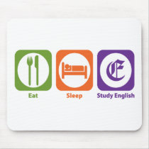 Eat Sleep Study English Mouse Mats