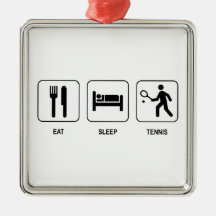 Eat Sleep Tennis Christmas Ornaments