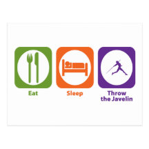 Eat Sleep Throw the Javelin Postcard