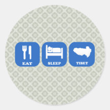 Eat Sleep Tibet Round Sticker