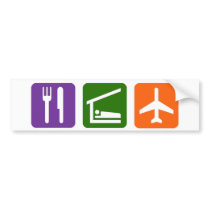 Eat Sleep Travel Bumper Sticker