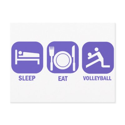 Eat Sleep Volleyball Postcards by wallydesignstudio