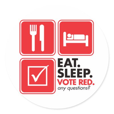 Eat Sleep Vote Red Sticker by visualnewbie