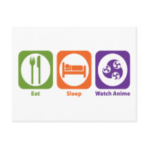 Eat Sleep Watch Anime Postcard