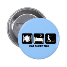 eat sleep water ski pinback buttons