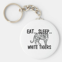 Eat Sleep WHITE TIGERS Keychain