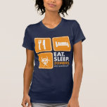Eat Sleep Zombies - Orange and White T Shirt