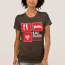 Eat Sleep Zombies - Red and White Tees