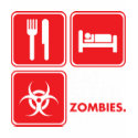 Eat Sleep Zombies - Red and White t-shirts