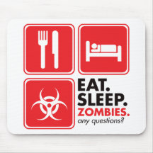 Eat Sleep Zombies - Red Mousepads