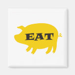 Eat Yellow Pig Refrigerator Magnet