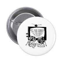 EAT YOUR PARENTS HYPNO TV - Funny Retro Pins
