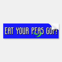 eat your peas GOP Bumper Stickers