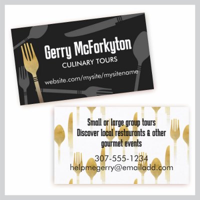 Eating dining utensils catering chef business c... by chefcateringbizcards
