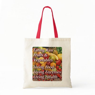 Eating Raw, Fruits & Vegetables Tote Bag by merchant_magi