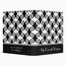 Ebony Swirls Recipe Book Vinyl Binders