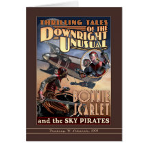 Écarlate mignonne et la carte de voeux de pirates 