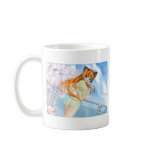 Ecchi Girl Wearing A Green Seethought Dress Coffee Mugs