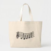 Échelle de musique et sac onduleux de notes
