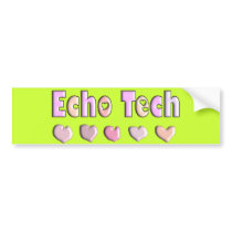 Echo Tech PINK HEARTS Design Gifts Bumper Stickers
