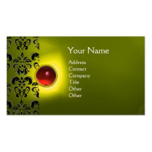 ECLIPSE DAMASK GEM  MONOGRAM BUSINESS CARD TEMPLATE