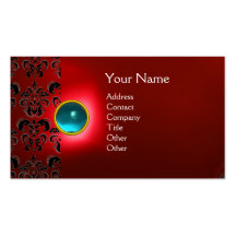 ECLIPSE DAMASK GEM  MONOGRAM BUSINESS CARDS