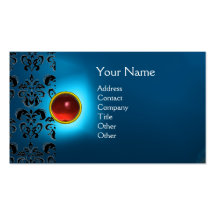 ECLIPSE DAMASK GEM  MONOGRAM BUSINESS CARDS