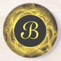 Eclipse Series-1-Yellow Fractal coaster--1 of coasters