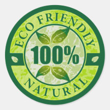 Eco Friendly 100% Natural Round Sticker
