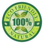 Eco Friendly 100% Natural Round Sticker
