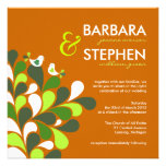 Eco-Friendly Autumn Orange Wedding Invitations