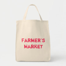 Eco-friendly "Farmer's Market" Grocery Tote Canvas Bags