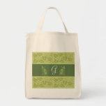 Eco Green Monogram Grocery Tote Tote Bag