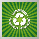 Eco Green Recycling Sign posters