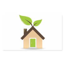 Eco House Rectangular Stickers