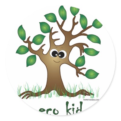 Eco Kid Round Sticker by puppetoonies