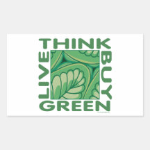 Eco Think Green Rectangle Stickers