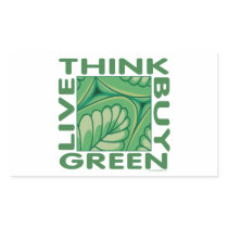 Eco Think Green Rectangle Stickers
