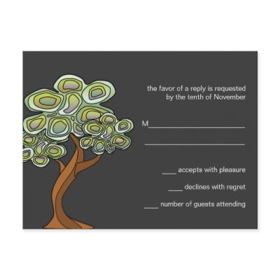 Eco Tree RSVP Response Card Post Cards by kat_parrella