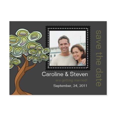 Eco Tree Wedding Save the Date Post Card by kat_parrella