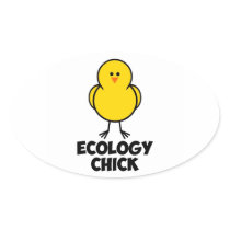 Ecology Chick Oval Stickers