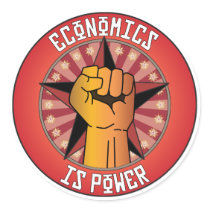 Economics Is Power Round Stickers