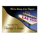 Économies de Las Vegas la date (or léger métalliqu Carte Postale