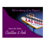 Économies de Las Vegas la date (pourpre) Cartes Postales
