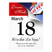 Économies de Las Vegas la page de calendrier de da Carton D'invitation