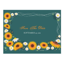 Économies de marguerite de tournesol le faire-part carte postale