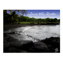 Économies de mariage de destination la date, sable carte postale