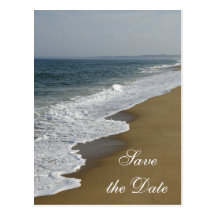 Économies de mariage de plage la carte postale de 