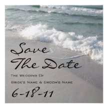 Économies de mariage de plage la date - ressacs et bristol personnalisé